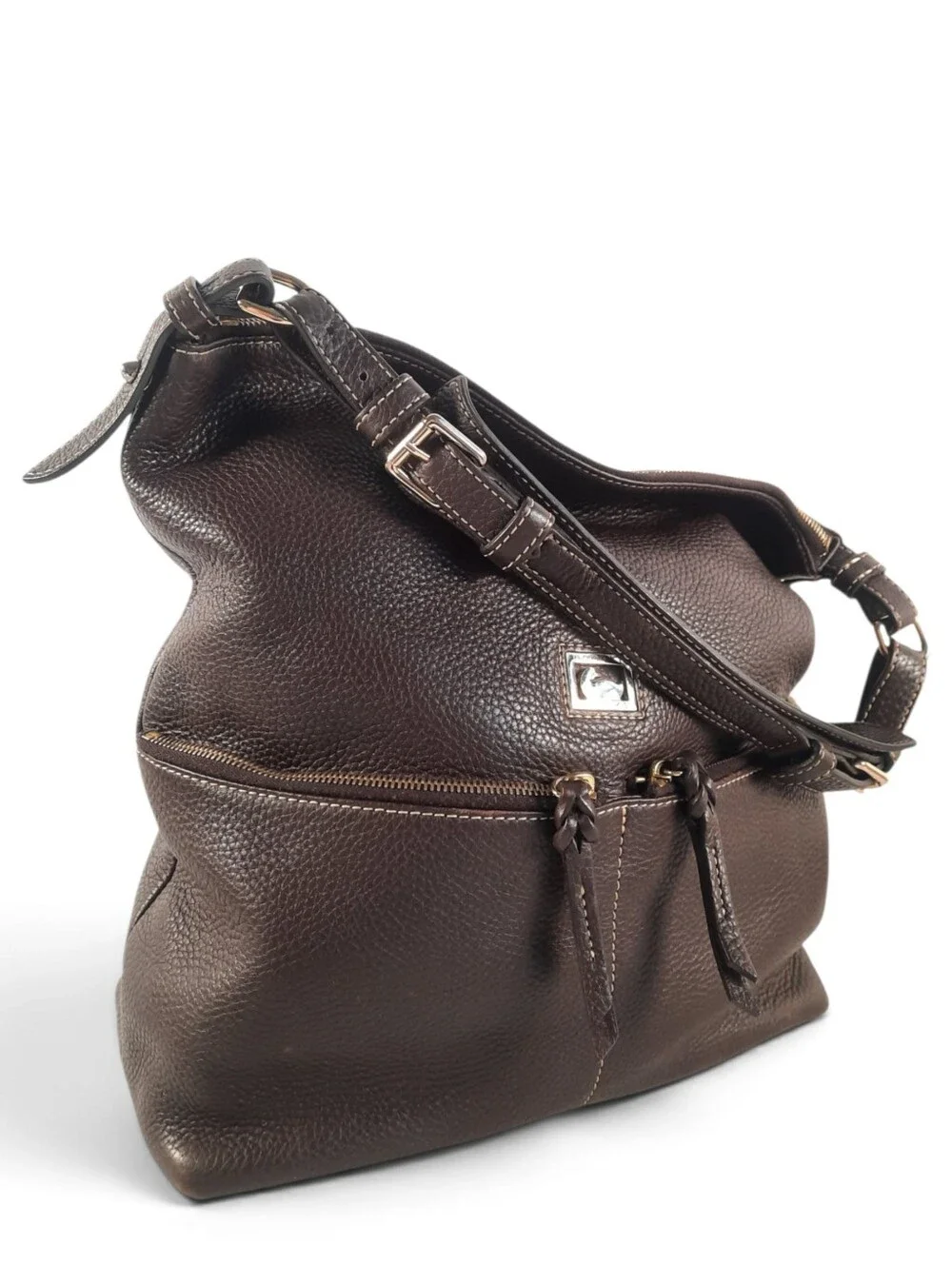 DOONEY & BOURKE Equestrian Bridle Leather Hobo Zip Pocket Sac Slouchy  Buckle
